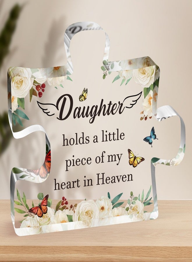 Hakumata Memorial Gifts for Loss of Daughter,Sympathy Gift Acrylic Puzzle Plaque,Bereavement Gifts for Loss of Daughter,Condolence Gifts for Loss,Paperweight Gift - Image 1